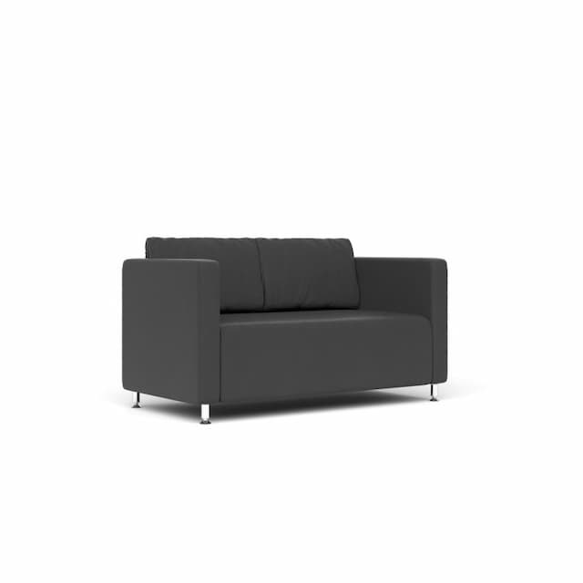 Диван 2-х местный Юнитекс РОБИН Rb.001.01 экокожа премиум / темно-серая