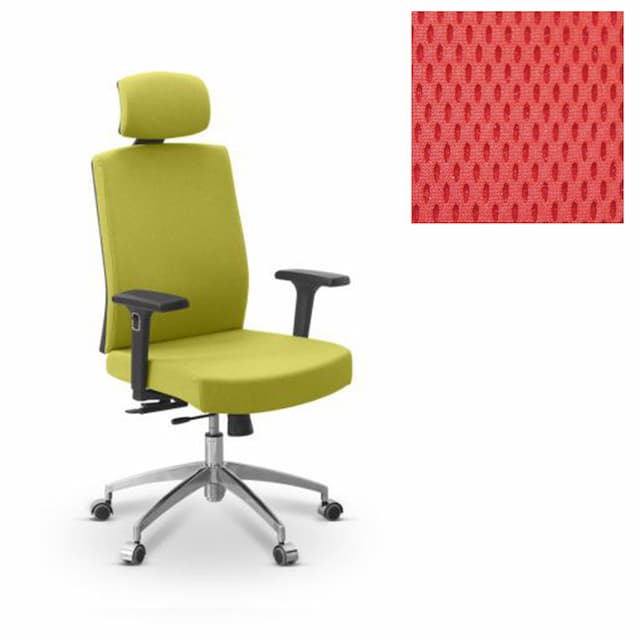 Офисное кресло для персонала Юнитекс Alfa X/SL/3D/H ткань ткань TW красная
