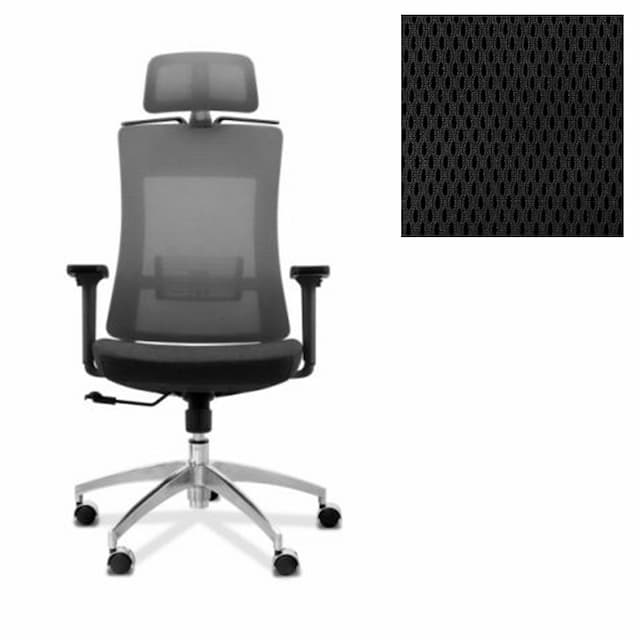 Кресло для персонала Юнитекс Pulse A PS/A/X/SL/3D/h ткань TW черная