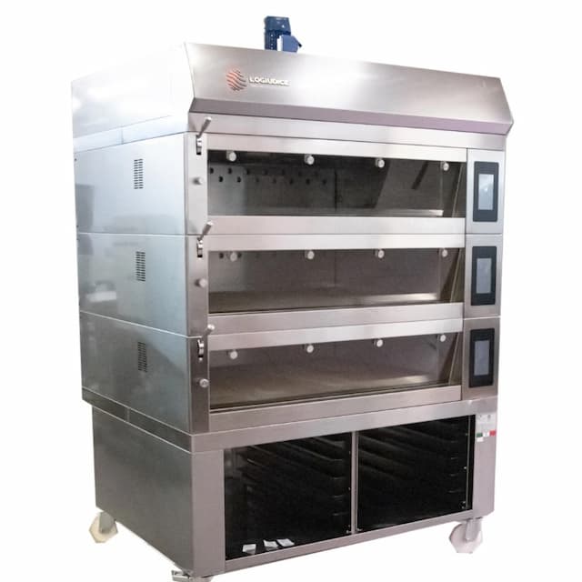 Печь подовая Logiudice Forni LFM-4T6040 (3 яруса+вытяжной зонт+подставка) арт. УТ-00092908 (Восстановленное 1 шт)