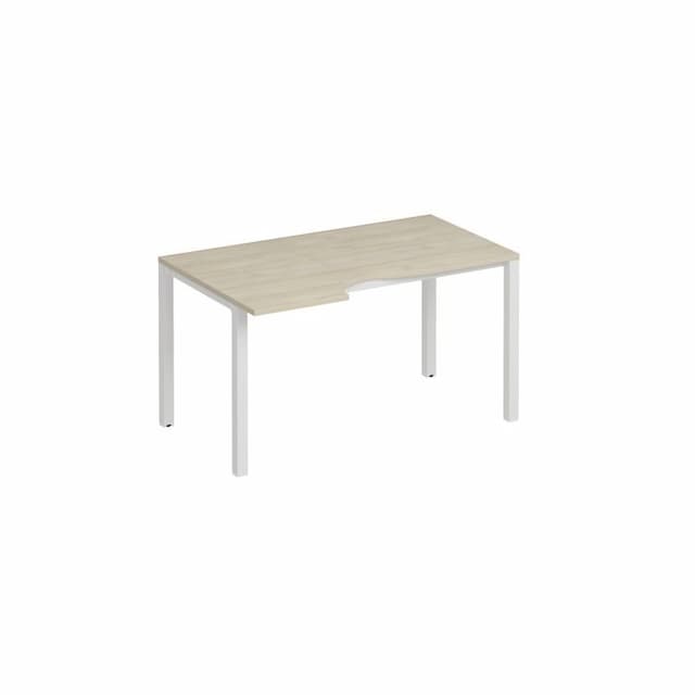 Стол эргономичный левый на металлокаркасе Юнитекс Комфорт КФ (140x90x75) К.Б1 1137 ДШ дуб шамони / белый