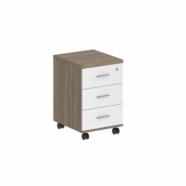 Тумба мобильная с 3 ящ. и центральным замком Norden Сигма SG.612.OD.WH