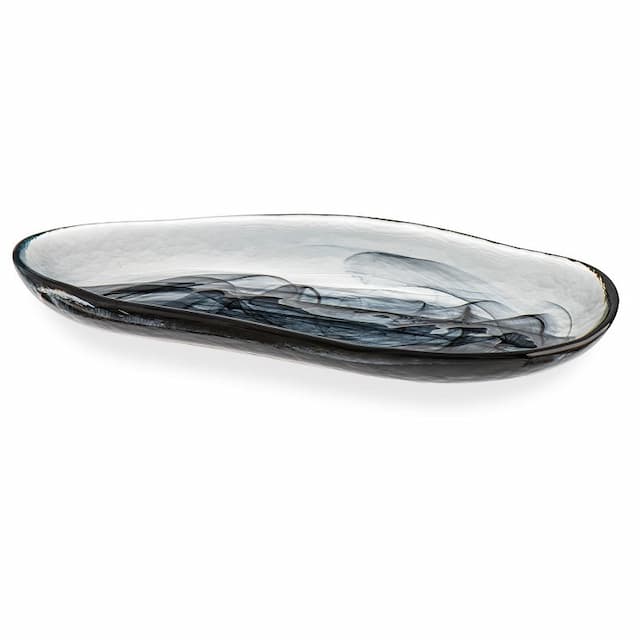 Тарелка овальная ARDACAM Atlas ARD 8404.43 27,5x14,5 см h 2,5 см (стекло, цвет / декор бело-черный)