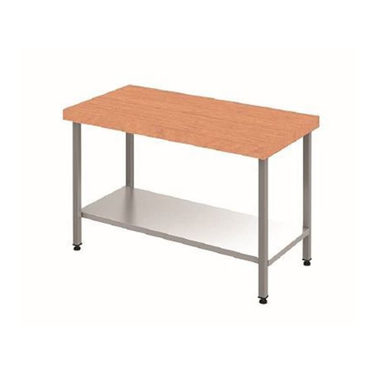 Стол с буковой столешницей и сплошной полкой Cryspi ССБ Ш СП 1400x800