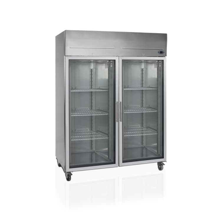 Шкаф холодильный со стеклом TEFCOLD RK1420G нержавеющий